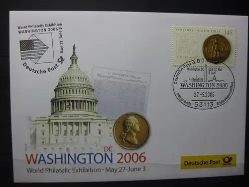 Messebrief, Ausstellungsbrief Deutsche Post: World Philatelic Exhibition Washington 2006