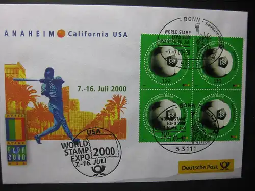 Messebrief, Ausstellungsbrief Deutsche Post: World Stamp Expo Anaheim California 2000