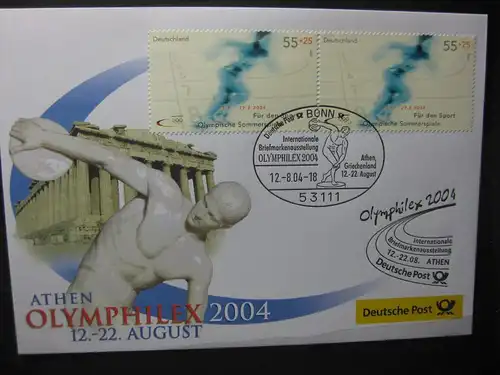 Messebrief, Ausstellungsbrief Deutsche Post: Olymphilex Athen 2004