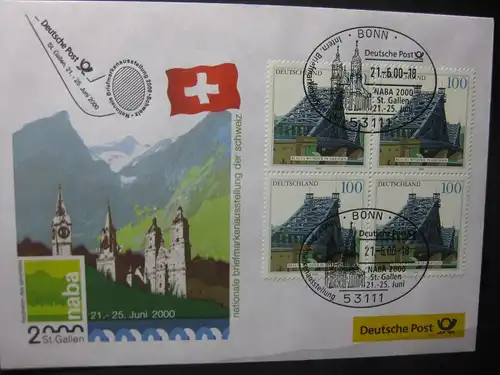 Messebrief, Ausstellungsbrief Deutsche Post: Briefmarkenausstellung NABA 2000, St. Gallen