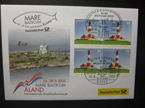 Messebrief, Ausstellungsbrief Deutsche Post: Internationale Briefmarkenmesse  Mare Balticum 2005, Aland