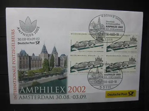 Messebrief, Ausstellungsbrief Deutsche Post: Internationale Briefmarkenausstellung Amphilex 2002, Amsterdam