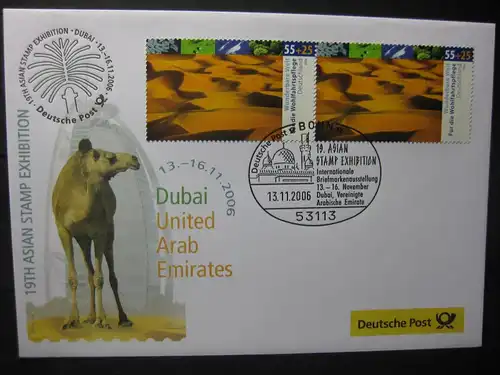 Messebrief, Ausstellungsbrief Deutsche Post: Asian Stamp Exhibition Dubai 2006