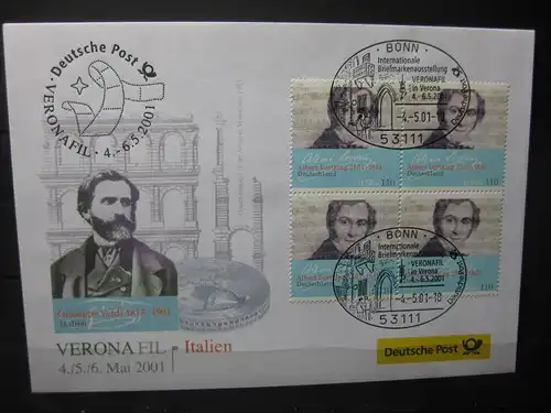Messebrief, Ausstellungsbrief Deutsche Post: Internationale Briefmarkenausstellung Veronafil 2001, Verona