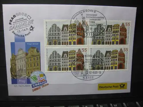 Messebrief, Ausstellungsbrief Deutsche Post: Briefmarkenausstellung Sammler 2003, Prag 2003