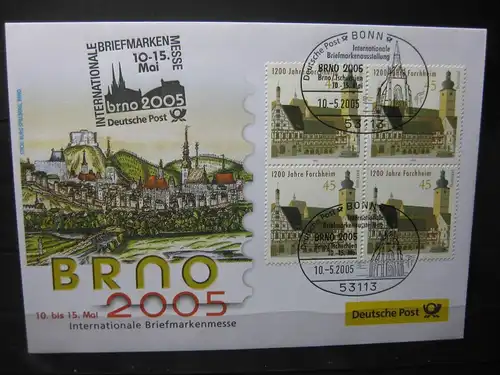 Messebrief, Ausstellungsbrief Deutsche Post: Internationale Briefmarkenmesse  Brno 2005, Brünn 2005