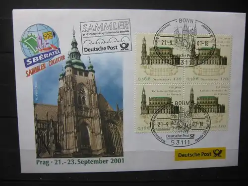 Messebrief, Ausstellungsbrief Deutsche Post: Briefmarkenausstellung Sammler 2001, Prag 2001