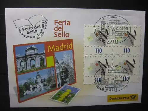 Messebrief, Ausstellungsbrief Deutsche Post: Briefmarkenausstellung Feria del Sello 2001, Madrid