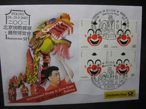 Messebrief, Ausstellungsbrief Deutsche Post: International Stamp & Coin Expo Peking 02, Peking 2002