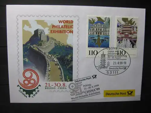 Messebrief, Ausstellungsbrief Deutsche Post: World Philatelic Exhibition China 99, Peking 1999