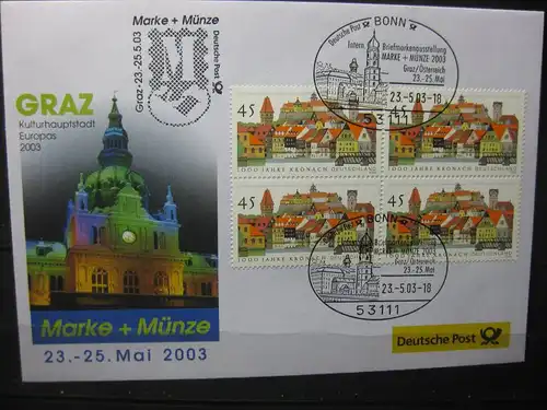 Messebrief, Ausstellungsbrief Deutsche Post: Internationale Briefmarken-Ausstellung  Marke + Münze, Graz 2003