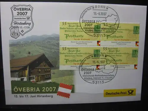 Messebrief, Ausstellungsbrief Deutsche Post: Internationale Briefmarken-Ausstellung  ÖVEBRIA  Hirtenberg 2007