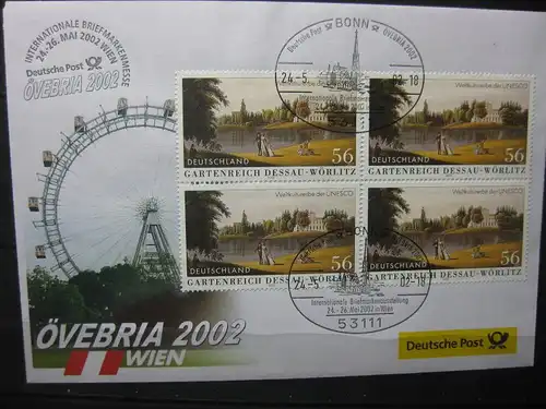 Messebrief, Ausstellungsbrief Deutsche Post: Internationale Briefmarken-Ausstellung  ÖVEBRIA  Wien 2002