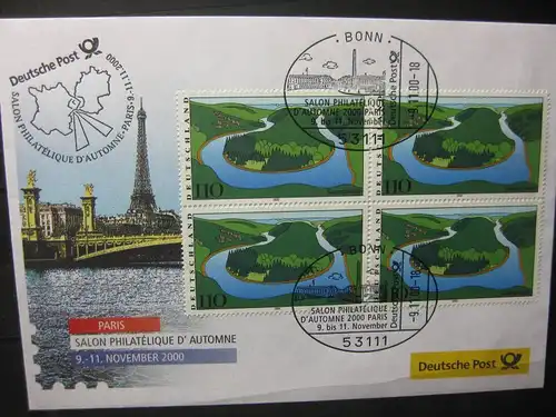 Messebrief, Ausstellungsbrief Deutsche Post: Internationale Briefmarken-Ausstellung  Salon  Philatelique d\'\' Automne Paris 2000