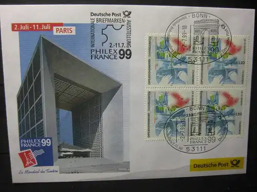 Messebrief, Ausstellungsbrief Deutsche Post: Internationale Briefmarken-Ausstellung  Philex France 99 Paris 1999