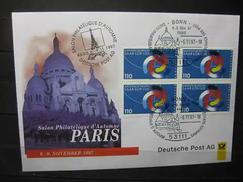 Messebrief, Ausstellungsbrief Deutsche Post: Internationale Briefmarken-Ausstellung  Salon  Philatelique d\'\' Automne Paris 1997