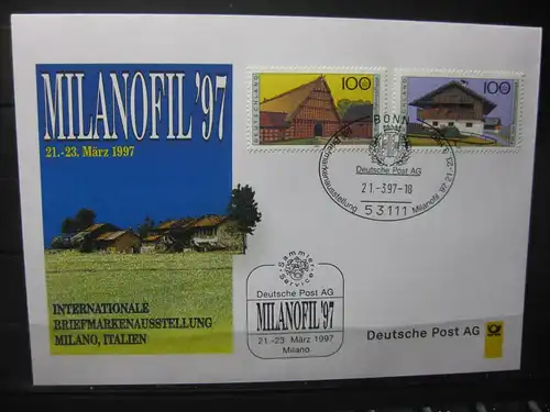Messebrief, Ausstellungsbrief Deutsche Post: Internationale Briefmarken-Ausstellung  Milanofil 97, Mailand  1997