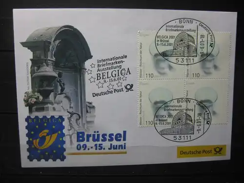 Messebrief, Ausstellungsbrief Deutsche Post: Internationale Briefmarken-Ausstellung  Belgica 2001 Brüssel