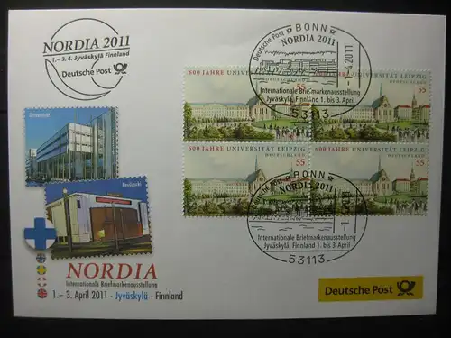 Messebrief, Ausstellungsbrief Deutsche Post: Internationale Briefmarken-Ausstellung  Nordia 2011, Jyväskylä/Finnland