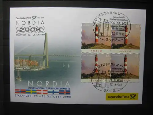 Messebrief, Ausstellungsbrief Deutsche Post: Internationale Briefmarken-Ausstellung  Nordia 2008, Stavanger