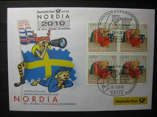 Messebrief, Ausstellungsbrief Deutsche Post: Internationale Briefmarken-Ausstellung  Nordia 2010, Boras/Schweden