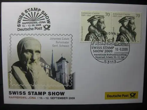 Messebrief, Ausstellungsbrief Deutsche Post: Swiss Stamp Show 2009, Rapperswil-Jona 