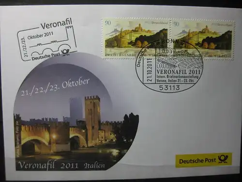 Messebrief, Ausstellungsbrief Deutsche Post: Internationale Briefmarken-Ausstellung  Veronafil, Verona 2011