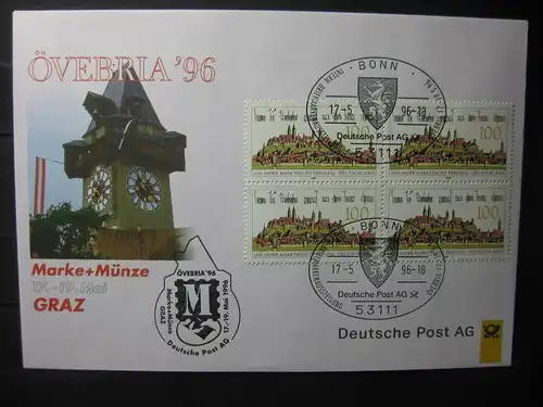 Messebrief, Ausstellungsbrief Deutsche Post: Internationale Briefmarken-Ausstellung  ÖVEBRIA \'\'96, Graz 1996