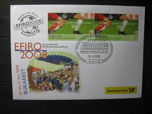 Messebrief, Ausstellungsbrief Deutsche Post: Internationale Briefmarken-Ausstellung  Efiro 2008, Bukaresr