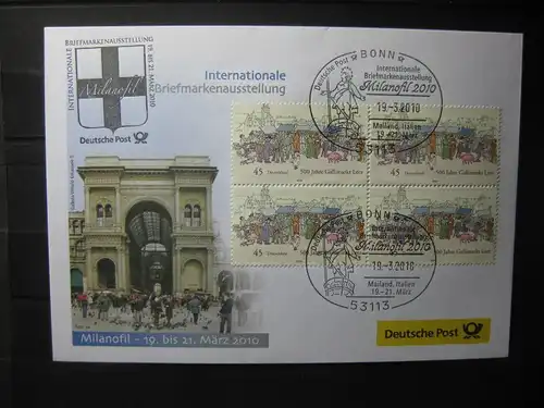 Messebrief, Ausstellungsbrief Deutsche Post: Internationale Briefmarken-Ausstellung  Milanofil 2010, Mailand