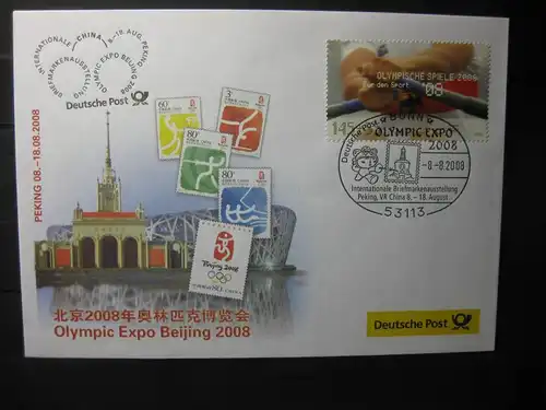 Messebrief, Ausstellungsbrief Deutsche Post: Olympic Expo Beijing 2008, Peking 2008