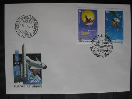 Ungarn CEPT EUROPA-UNION 1991, FDC mit ungezähnter Ausgabe