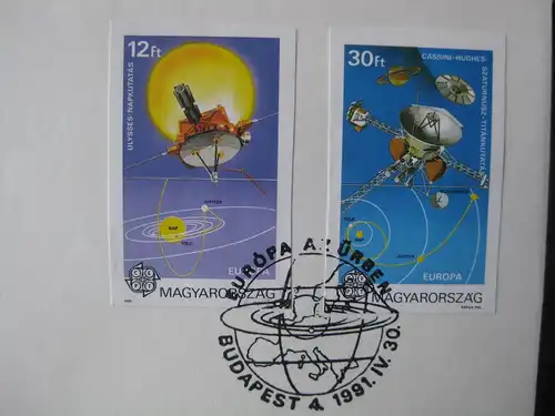 Ungarn CEPT EUROPA-UNION 1991, FDC mit ungezähnter Ausgabe