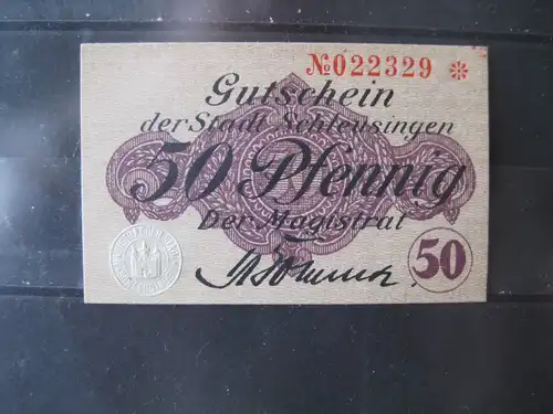 Notgeld, Gutschein 50 Pf. der Stadt Schleusingen