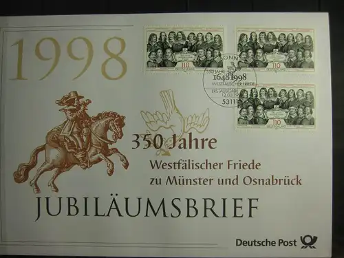 Jubiläumsbrief Deutsche Post: Westfälischer Friede; 1998