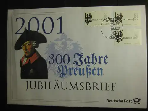 Jubiläumsbrief Deutsche Post: 300 Jahre Preußen, 2001