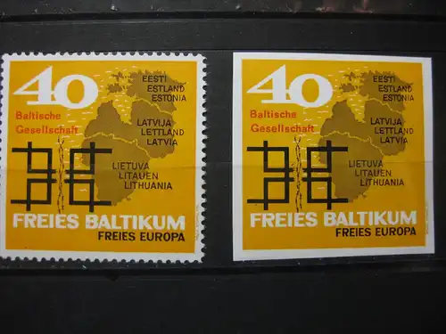 EUROPA-Vignette 1963; Vignetten Freies Baltikum, Deutsche Einheit