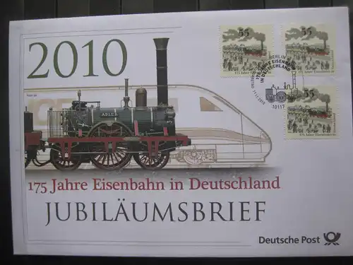 Jubiläumsbrief Deutsche Post: 175 Jahre Eisenbahn in Deutschland