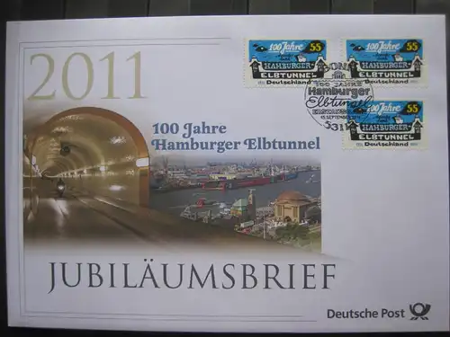 Jubiläumsbrief Deutsche Post: 100 Jahre Hamburger Elbtunnel