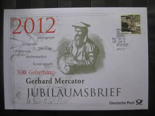 Jubiläumsbrief Deutsche Post: 500. Geburtstag Gerhard Mercator