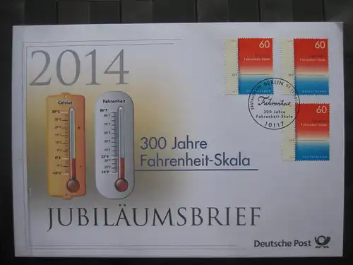 Jubiläumsbrief Deutsche Post: 300 Jahre Fahrenheit-Skala