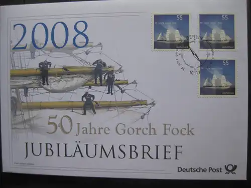 Jubiläumsbrief Deutsche Post: 50 Jahre Gorch Fock