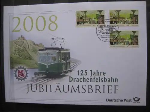 Jubiläumsbrief Deutsche Post: 125 Jahre Drachenfelsbahn