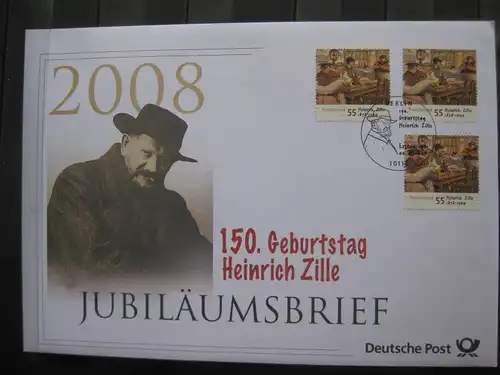 Jubiläumsbrief Deutsche Post: 150. Geburtstag Heinrich Zille, 2008