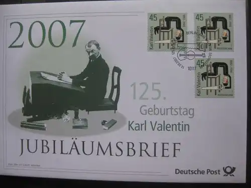 Jubiläumsbrief Deutsche Post: 125. Geburtstag Karl Valentin