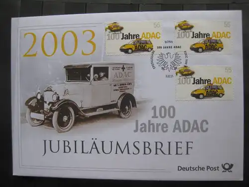 Jubiläumsbrief Deutsche Post: 100 Jahre ADAC, 2003