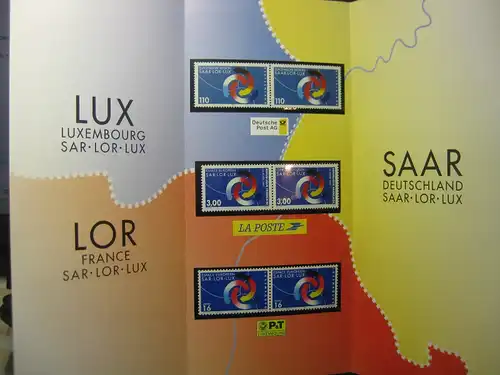 Gedenkblatt  Erinnerungsblatt  der Deutsche Post AG, LA POSTE, P&T : SAR-LOR-LUX