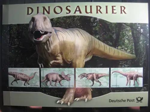 Gedenkblatt  Erinnerungsblatt der Deutsche Post: Dinosaurier