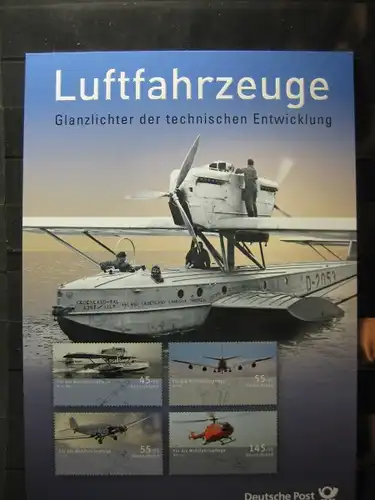 Gedenkblatt  Erinnerungsblatt der Deutsche Post: Luftfahrzeuge, 2008