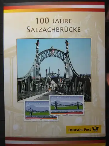 Gedenkblatt  Erinnerungsblatt der Deutsche Post: 100 Jahre Salzachbrücke, 2003